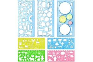 Multifunctional Ruler, 7 Pcs Geometric Drawing Template Measuring Tool for School Teachers, Student Supplies, Engineering Dra