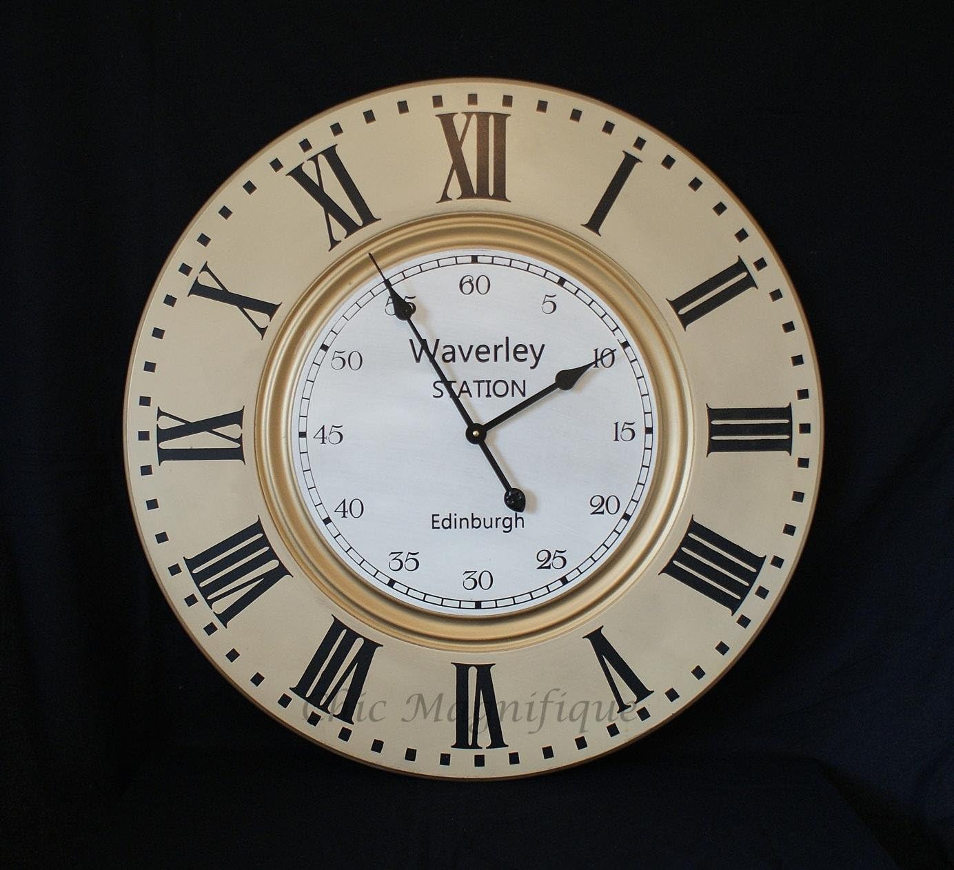 "WAVERLEY STATION EDINBURGH" WOODEN WALL CLOCK HUGE!! Amazon.co.uk