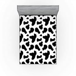 Ambesonne Cow Print Fitted Sheet, Animal Hide