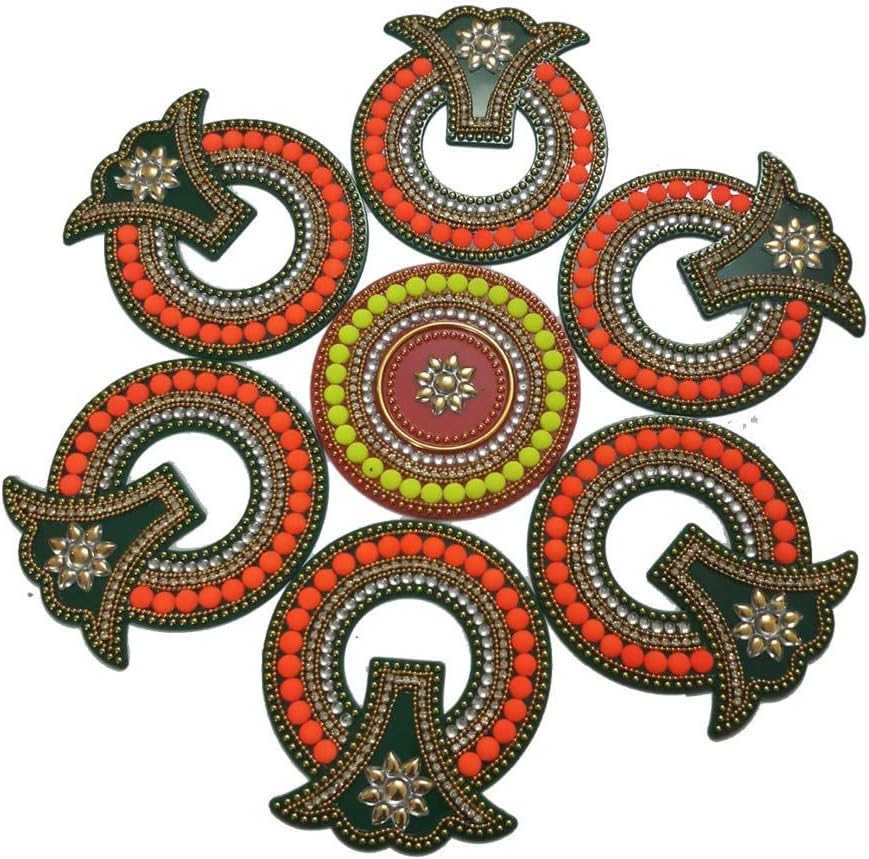 SAHAYA Big Size (7 pcs Set) Floor/Wall/Table Rangoli Decorative Showpiece