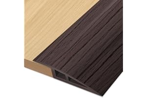 EASETHRIFT Vinyl Floor Transition Strip Door Threshold 36 inch, Thresholds 1/2'' ~ 3/5'', Transition Strips for Doorways, Vinyl-Threshold Ramps for Door/Floor (Black Walnut)