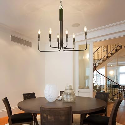 Buy Log Barn Black Chandelier Modern Farmhouse Dining Room Lighting Fixtures Hanging 25 Medium Rustic Pendant For Kitchen Island Living Room Online In Indonesia B07zj4yscy