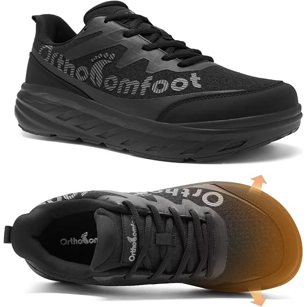 Women's Orthopedic Diabetic Wide Walking Shoes: Comfortable Arch Support Bunions Fit Walking Shoes, Flexible Classic Plantar Fasciitis Foot Heel Pain Relief Standing Slip-Ons Black Size 6 | Walking