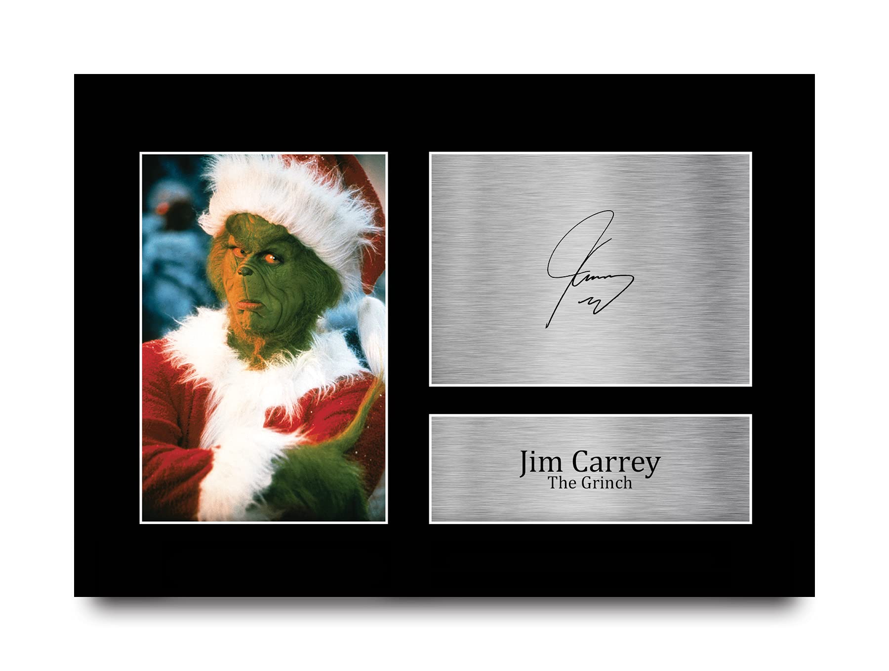 HWC Trading A4 Jim Carrey The Grinch Gifts Printed Signed Autograph Picture for Movie Memorabilia Fans
