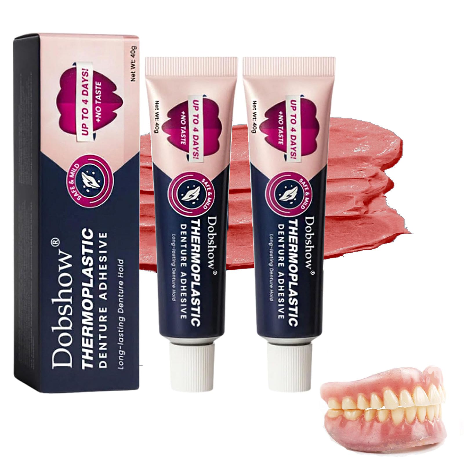 Photo 1 of 2PCS Thermoplastic Denture Adhesive, Extra Strong and Durable Denture-Adhesive, Ultra Max Hold Adhesive, Can Last Up to 4 Days, Suitable for All Ages