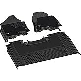 3W Dodge Ram 1500 Floor Mats & Fornt Carpet for 2019-2024 with Original Storage Under Rear Seat All Weather Floor Liner Car Accessories Ram 1500 New Body Crew Cab (Not for Classic Models)