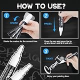 AOSUCO White Chalk Pens 4 Pack Washable Reversible Tips 3mm 6mm Labels view 7
