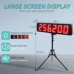 LUCKY TIME Race Clock with Tripod, LED Digital