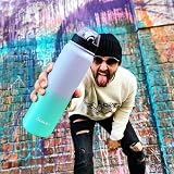 OLDLEY 1L Stainless Steel Water Bottle with 3 Lids Purple Green Leakproof view 6