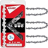 KAKEI 18 Inch Chainsaw Chain 3/8" LP Pitch .050" Gauge 62 Drive Links Fits Poulan, Kobalt, Echo, Ego, Greenworks and More- S62 (3 Chains) - Semi Chisel