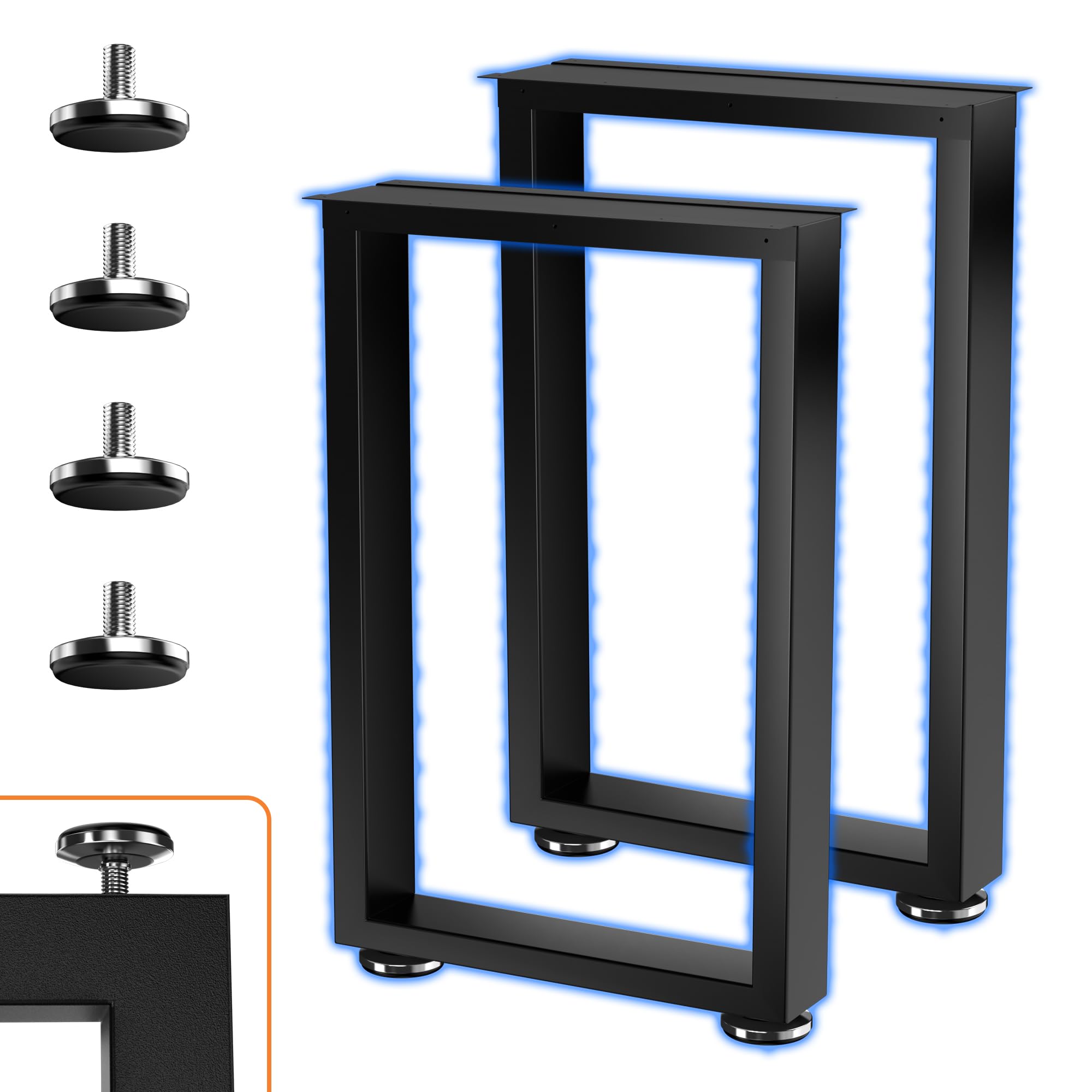 Photo 1 of SKYSEN 28" Metal Table Legs, Desk Legs, Coffee Table Legs,Bench Legs for Desk, Coffee Tables, Dining Tables, Benches-28 * 17.7" Square Shape- Heavy Duty- Thickened Material- Black(zt-z-28"*17.7")