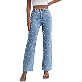 Kedera Women's High Waisted Jeans Boyfriend Baggy Wide Straight Leg Casual Denim Pants Trousers
