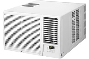 LG 23,000 BTU Smart Window Air Conditioner with Heat, 230V, Air Conditioner Cools Rooms up to 1,400 Sq.Ft., Smartphone & Voice Control works with Remote, White