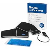 Nurse Yard Shoulder Large Ice Pack Wrap with Pump, Adjustable Compression Brace for Men and Women, Reusable Hot and Cold Therapy Wrap, Cooling Compression Support