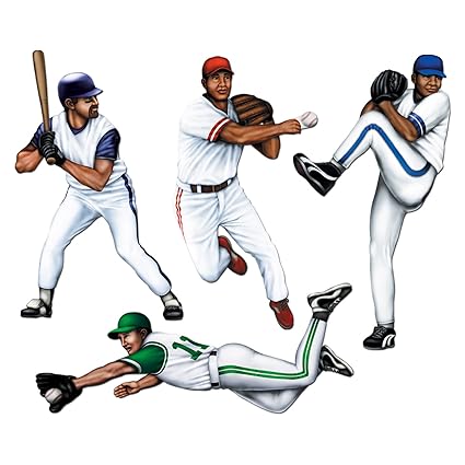 Baseball Player Cutouts 4 Per Unit