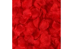 Uvaluefeet 1000 Pcs Artificial Fake Rose Petals,Flower Petals for Romantic Night, Engagement, Party, Wedding, Event Flower Decorations, in Bulk(Red)