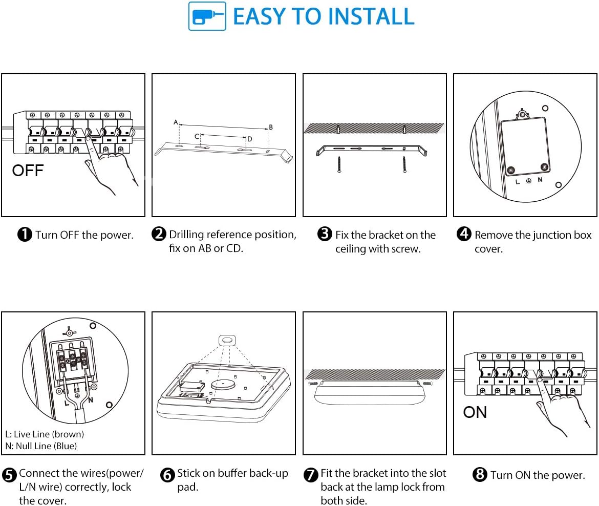 Oeegoo Flimmerfreie LED Deckenlampe LED Deckenleuchte 18W 1400LM