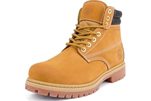 Jacata Men's Water Resistant Leather Work Boot Rubber Sole Construction Oil Resistant Utility Industrial Boots