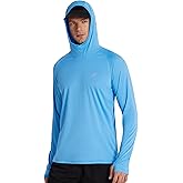 Roadbox Mens UPF 50+ Fishing Shirt, Long Sleeve UV Sun Protection Hoodies, Quick Dry Rash Guard for Hiking Outdoor Working