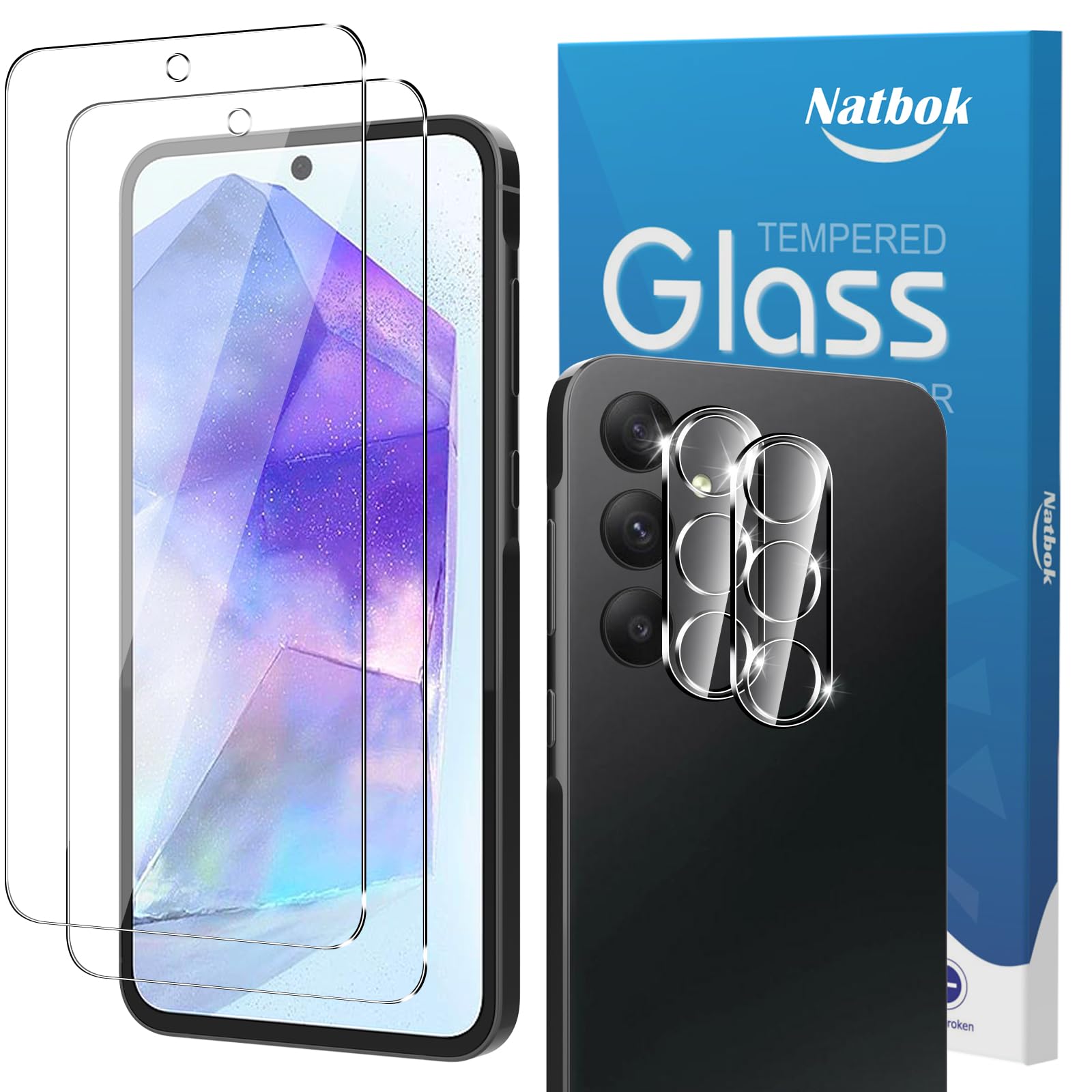 Natbok 2+2 Pack for Samsung Galaxy A35 5G/Galaxy