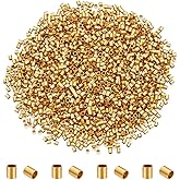 CRAFTYMELODY 3000Pcs Crimp Tube Beads Brass 1.5x1.5mm Golden Crimping Beads Tube Column Stoppers to Secure The Ends of Jewelry Strings Crimping Tubes Accessories for DIY Jewelry Making