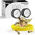 ARCCAPTAIN Nitrogen Regulator with 6.6FT Hose, 0-600 PSI Delivery Pressure, 1/4'' Male Flare Outlet Connection and CGA580 Inlet Connection Gauges