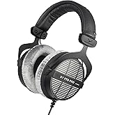 beyerdynamic DT 990 PRO Studio Headphones (80 Ohm, Gray) | Open Back, Over Ear, Wired Professional Audiophile, Gaming, Podcast, Mixing, Limited Edition Gray Velour Ear Pads