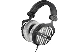 beyerdynamic DT 990 PRO Over-Ear Studio Monitor Headphones - Open-Back Stereo Construction, Wired (80 Ohm, Gray)