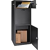Barska Large Package Delivery Parcel Mail Steel Drop Box for Porch with Advanced Push Lock, Mail Slot & Anti-Theft Drop Slot