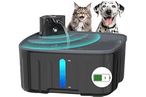 Kenida Dog Water Fountain Wireless,2.1GAL/8L Large Dog Water Fountain Battery Operated, Dog Fountain Water Bowl with Sensor,Wireless Smart Pump,Timer,BPA-Free,Ideal for Large Dogs,Multi-Pet Home