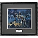 BigOfficeArt Mort Kunstler The Last Council Framed Wall Art Civil War Print, 18x16