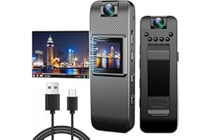 Mini Body Camera HD 1080P Video Recorder Night Vision Security Cam Mini Camcorder with 180° Rotatable Lens 1.3 Inch Display L