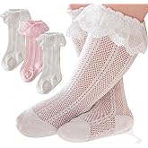 Apone Fatu Baby Knee High Socks Non Slip Grip Ankle Socks Ruffled Long Stockings for Infants Toddlers Kids Boys Girls