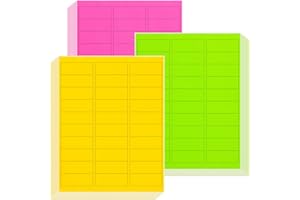 L LIKED 900 Assorted Fluorescent Neon Address Labels, 1" X 2-5/8" Bright Fluorescent Paper Labels for Shipping Envelopes & Small Packages - Green, Yellow, Pink - 30 Sheets