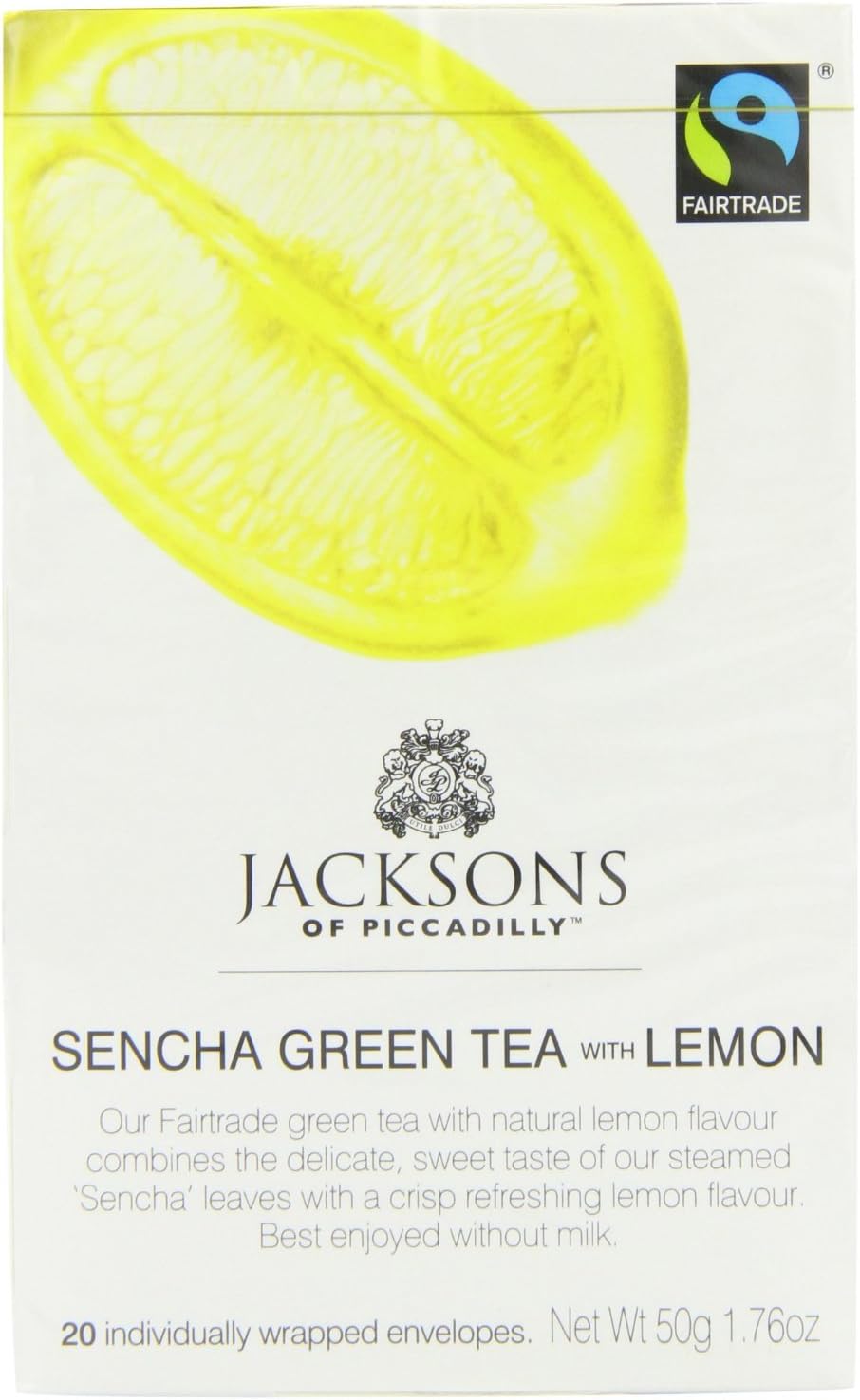 Jacksons Of Piccadilly Sencha Green Tea with Lemon 20 Satchets (Pack of 12)