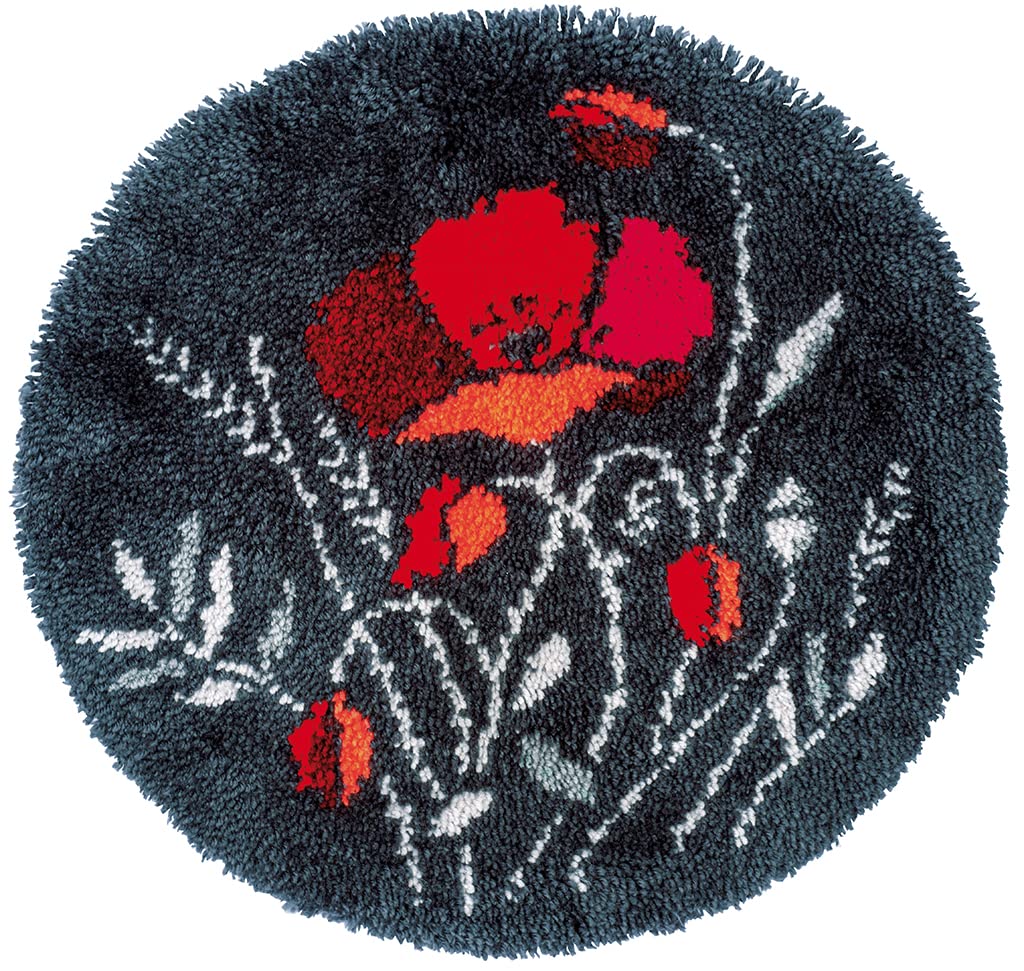 Vervaco Latch Hook Rug Set Outlined, Cotton Acrylic, Multicoloured, Diam. 55cm