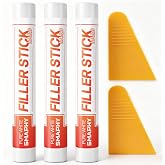 White Wood Filler Sticks 3 Pack, Putty Stick for Nail Holes &amp; Baseboards | Wood Repair Pen for Holes &amp; Scratches on Cabinet, Trim, Wall &amp; Furniture, Renter-Friendly, Apartment Move-Out Repair Kit
