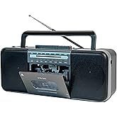 Portable Cassette Tape Player Recorder,AM/FM/SW Radio with Bluetooth,USB/SD, Big 10W Speaker,Record to Cassette/U Disk/SD Card via Mic, MP3 Converter, Earphone Jack,AC/DC Powered