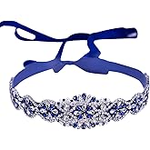 YouLaPan Ladies Dress Belt Navy Blue Rhinestone Handmade Decoration Party Party Party Party Walk Bridesmaid Dress Belt Wedding Female Guest Accessories