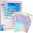 Koala Holographic Sticker Paper for Inkjet Printer - 20 Sheets 8.5x11 Inch, Rainbow Printable Vinyl Sticker Paper, Waterproof, Vivid Color, Tear Resistant