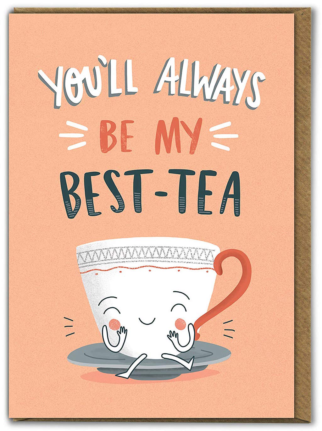 Brainbox Candy - Funny Birthday Cards Silly Humorous Happy Birthday - 'Bes-tea' - Perfect For Best Friends Mates Him Her Boyfriend Girlfriend Partner Bestie