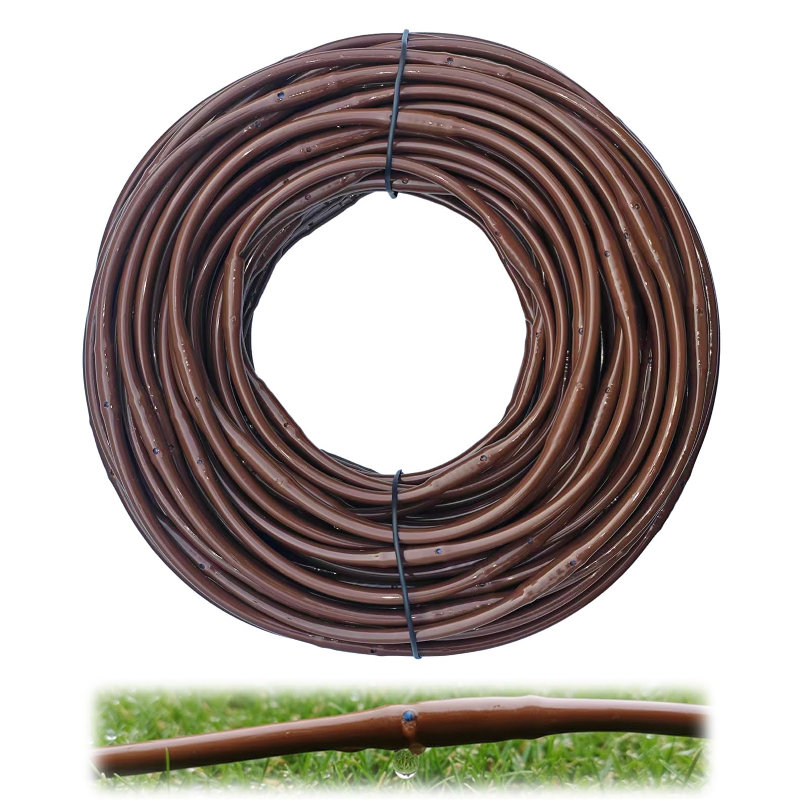 View 1 of 1/4" Irrigation Dripline Tubing for Gardens: 100-foot Drip Irrigation Line with 6-inch Emitter Spacing - Drip Line Tubing for Drip Irrigation Systems