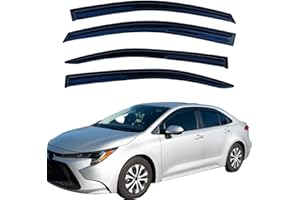 LIKDIKDIK Rain Guards Window Visors for Toyota Corolla Sedan 2020-2025 | Exterior Tape-On Window Wind Deflectors Vent Visors Shade for 20-25 Corolla Sedan | 4-Piece Set | UV Protection & Reduced Wind Noise