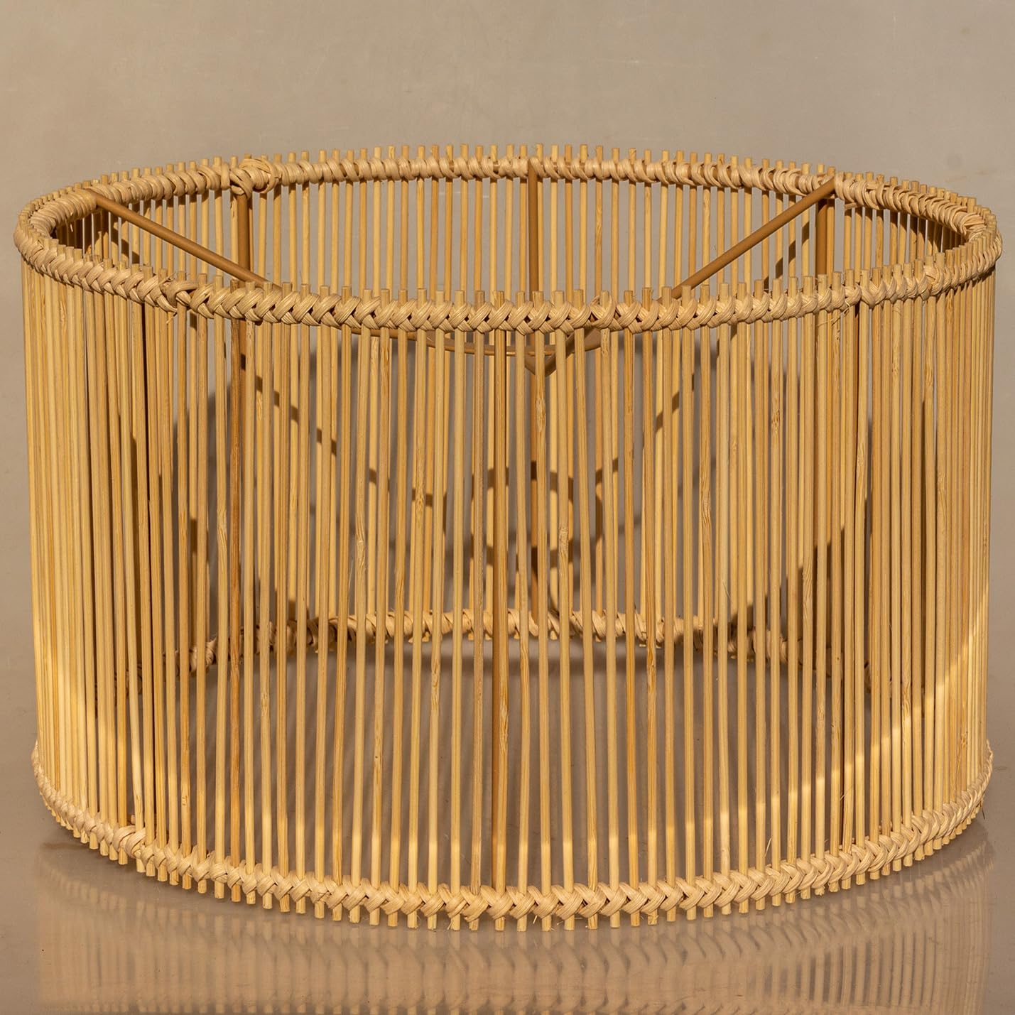 Photo 1 of Bamboo LampShades Medium Rattan Lamp shade,Drum,Boho Lamp shades For Table Lamps,replacement lampshade For Floor Lamp,Chandeliers,living room bedroom,Home office (Round 1 Bamboo)