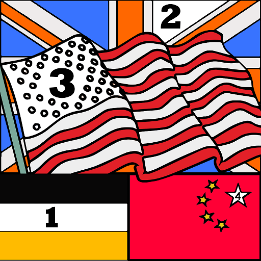 Flags Color by Number Nations Paint + Glitter + Crayon + Oil Paint