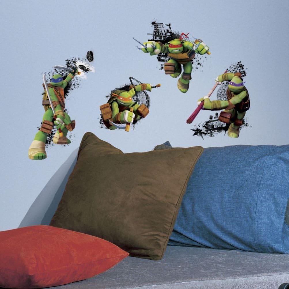 Defonia Tmnt Teenage Mutant Ninja Turtles 4 Wall Decals Room Decor Stickers Ralph Leo Tb