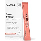 Serovital Glow Sticks Sugar-Free Powder Drink Mix with Hyaluronic Acid Ceramides Electrolytes for Skin Hydration in 14 Days Sun-Kissed Citrus Flavor 28 Packets