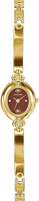 Sonata Analog Gold Dial Women's Watch -NK8093YM02