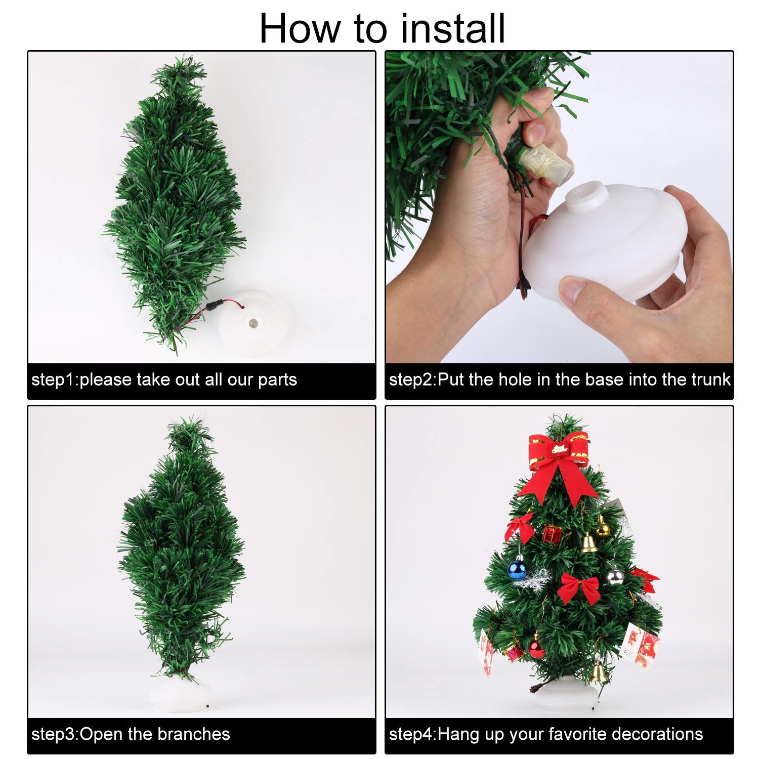 Fascigirl Mini Arbol Navidad Led Mini Arbol Navidad Luces Arbol De Navidad De Mesa 47cm Decoracion De Mesa De Navidad Pequeno Arbol De Navidad Artificial Para Decoracion Decoracion De Temporada Arboles De