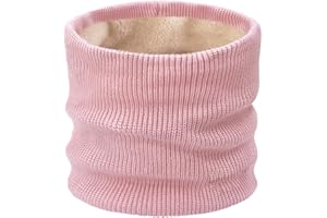 YUHAN PRETTY Kids Ski Mask Neck Warmer Winter Neck Gaiter Boys Girls Warm Thermal Fleece Lined Knitted Scarf for Cold Weather